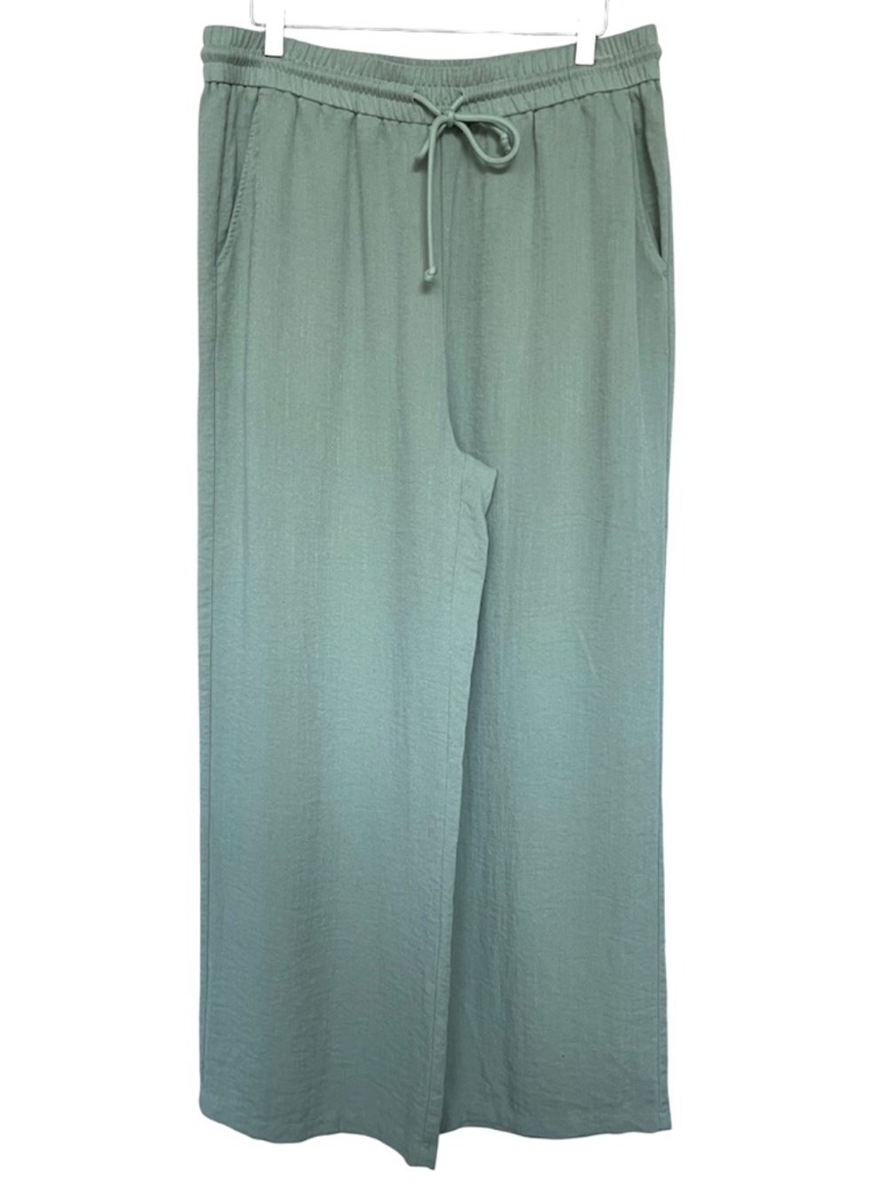 Halara Pants Straight Leg Lightweight Green Elastic Waist Drawstring XL Tall